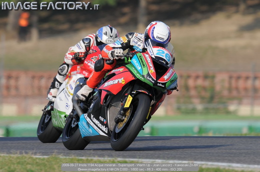 2009-09-27 Imola 1194 Acque minerali - Supersport - Warm Up - Joan Lascorz - Kawasaki ZX-6R